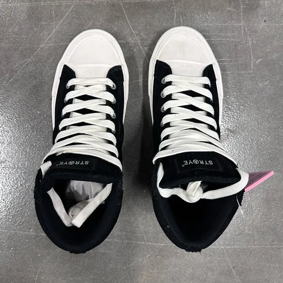 Straye Boo J Venice Black Suede Flame Skate Shoes - Picture 2 of 6